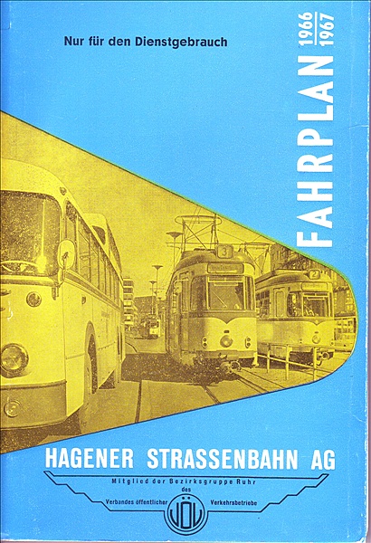 Foto:: Fahrplans der Hagener Strassenbahn 1966 / Hagen / 1966 (Foto,Fotos,Bilder,Bild,)