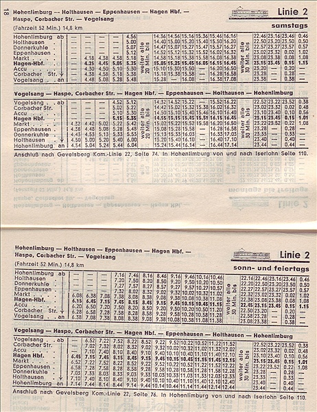 Foto:: Fahrplan Hagener Strassenbahn 1966 / Hagen / 06.11.1966 (Foto,Fotos,Bilder,Bild,)