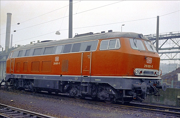 Foto:: DB 219 001-5 / Hagen / 11.03.1975 (Foto,Fotos,Bilder,Bild,)