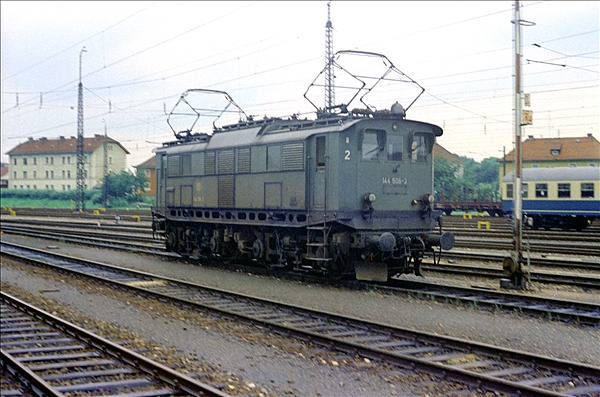 Foto:: DB 144 506-3 / Freilassing / 21.07.1975 (Foto,Fotos,Bilder,Bild,)