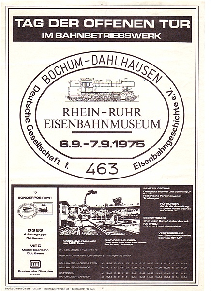 Foto:: Plakat Tag der Offenen Tuer in BO-Dahlhausen 1975 / 07.09.1975 (Foto,Fotos,Bilder,Bild,)