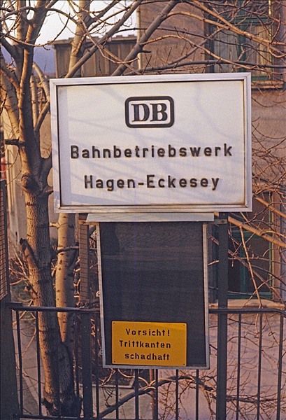 Foto:: Schild Bw Hagen-Eckesey / Hagen / 19.02.1976 (Foto,Fotos,Bilder,Bild,)