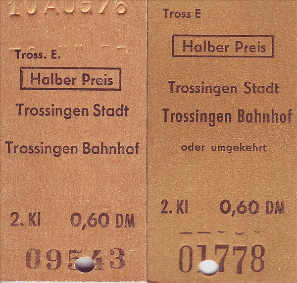 Foto:: Fahrkarten / Trossingen / 10.08.1976 (Foto,Fotos,Bilder,Bild,)