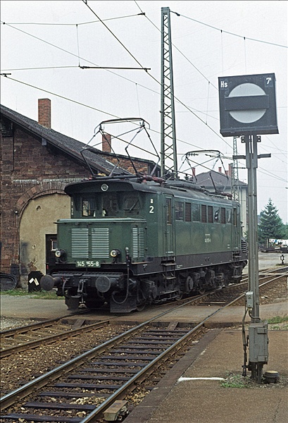 Foto:: DB 145 155-8 / Freiburg / 10.08.1976 (Foto,Fotos,Bilder,Bild,)