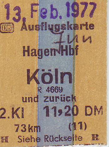 Foto:: Fk Hagen Hbf - Koeln Hbf / 13.02.1977 (Foto,Fotos,Bilder,Bild,)
