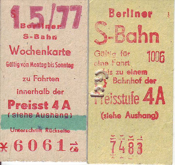 Foto:: S-Bahn Wochenkarte / Berlin / 06.04.1977 (Foto,Fotos,Bilder,Bild,)