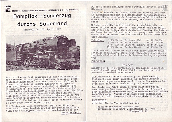 Foto:: Sonderfahrtprogramm / Dortmund - Brilon / 24.04.1977 (Foto,Fotos,Bilder,Bild,)