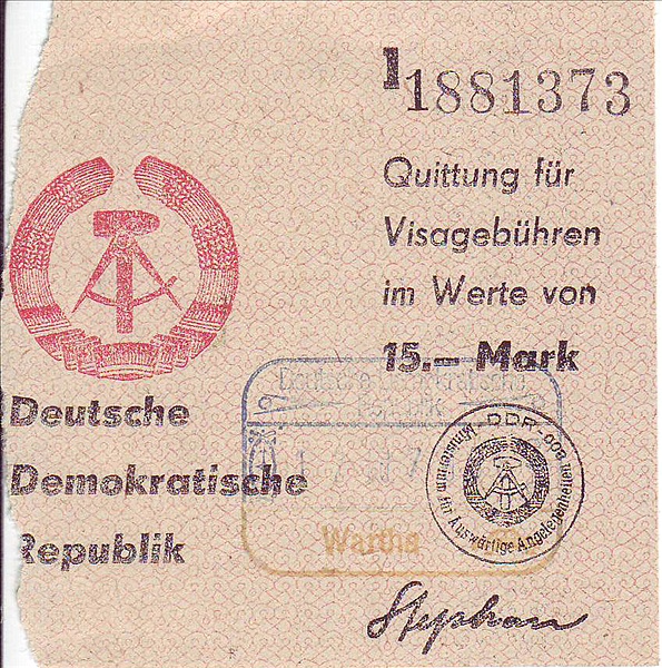 Foto:: Visaquittung / Wartha / 12.08.1977 (Foto,Fotos,Bilder,Bild,)
