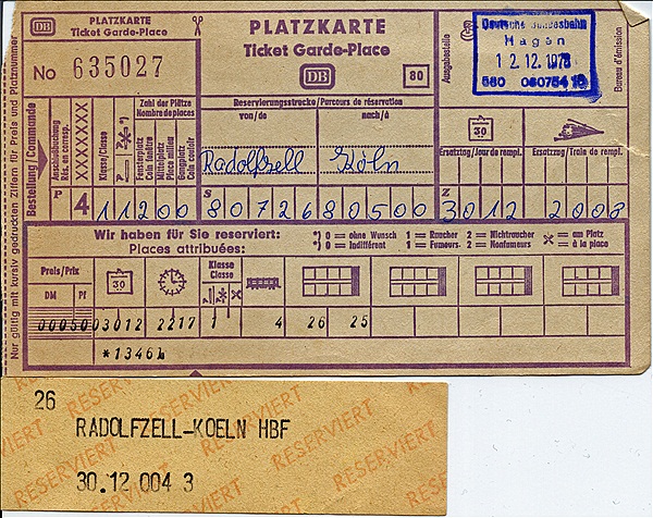 Foto:: Fahrkarte / 30.12.1978 / Radolfzell (Foto,Fotos,Bilder,Bild,)
