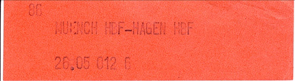 Foto:: Reservierungszettel / Muenchen - Hagen / 26.05.1979 (Foto,Fotos,Bilder,Bild,)