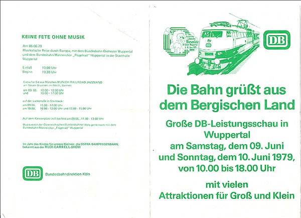 Foto:: Handzettel DB Leistungsschau / Wuppertal / 09.06.1979 (Foto,Fotos,Bilder,Bild,)