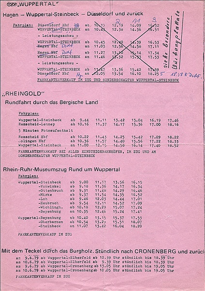 Foto:: Handzettel DB Leistungsschau / Wuppertal / 09.06.1979 (Foto,Fotos,Bilder,Bild,)