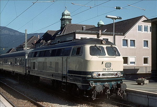 Foto:: DB 218 907-4 / Garmisch-Partenkirchen / 08.09.1980 (Foto,Fotos,Bilder,Bild,)