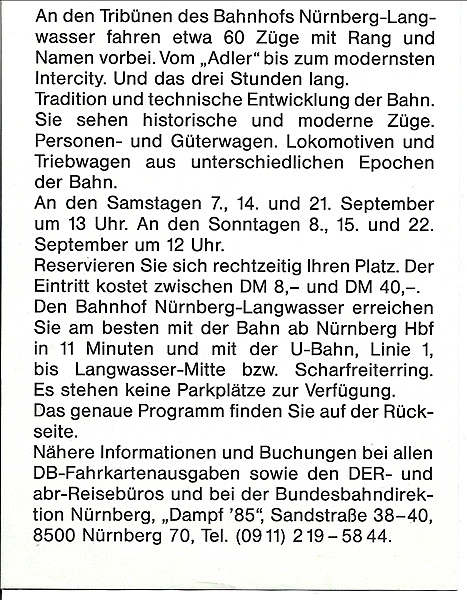 Foto:: Info Teil 2 / Nuernberg / 21.09.1985 (Foto,Fotos,Bilder,Bild,)