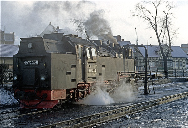 Foto:: DR 99 7244-9 / Wernigerode / 02.03.1990 (Foto,Fotos,Bilder,Bild,)