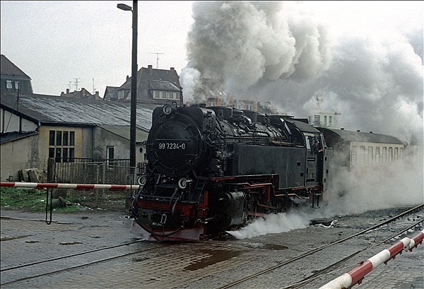 Foto:: DR 99 7234-0 / Nordhausen / 03.03.1990 (Foto,Fotos,Bilder,Bild,)