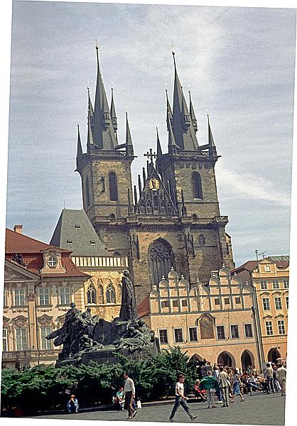 Foto:: Altstaeder Ring / Prag / 08.09.1991 (Foto,Fotos,Bilder,Bild,)