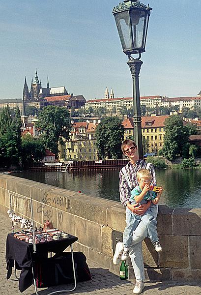 Foto:: Karlsbruecke / Prag / 08.09.1991 (Foto,Fotos,Bilder,Bild,)