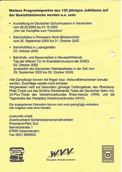 Foto:: Infoblatt Plandampf / Pfalz / 30.09.2000 (Foto,Fotos,Bilder,Bild,)