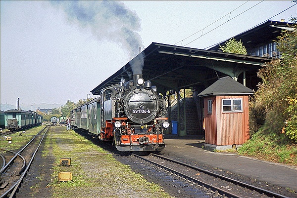 Foto:: DR 99 1734-5 / Freital-Hainsberg / 20.10.2001 (Foto,Fotos,Bilder,Bild,)