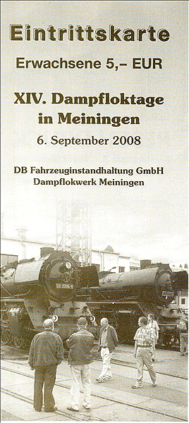 Foto:: Eintrittskarte / Meiningen / 06.09.2008 (Foto,Fotos,Bilder,Bild,)