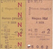 ID: 209: Fahrkarten Hagen - Hamm und zurueck