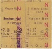 ID: 209: Fahrkarten Hagen - Bochum und Wanne-Eickel - Hagen / 06.01.1975