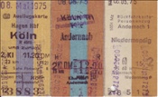 ID: 209: Fahrkarten ab Hagen Hbf zum Bahnhofsfest in Mendig / 08.05.1975