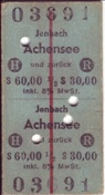 ID: 209: Fahrkarte / Jenbach - Achensee / 22.07.1975