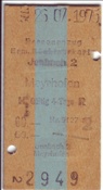 ID: 209: Fahrkarte / Jenbach - Mayrhofen / 26.07.1975