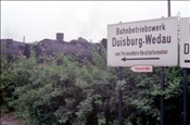 ID: 209: Schild Bahnbetriebswerk / Duisburg-Wedau / 13.08.1975