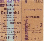 ID: 209: Ausflugskarte Hagen Hbf - Altenbeken und Anschluss nach Bad Driburg / 08.05.1976
