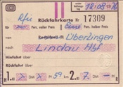 ID: 209: Rückfahrkarte Ueberlingen - Lindau / 12.08.1976