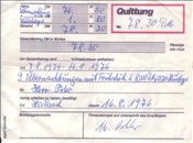ID: 209: Uebernachtungsquittung Hausach / 15.08.1976