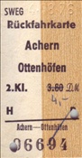 ID: 209: Rueckfahrkarte Achern - Ottenhoefen / 15.08.1976