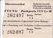 ID: 209: Parkquittung / Oberwiesenthal / 15.08.1977