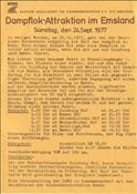 ID: 209: Plakat Fampfsonderfahrt Duisburg - Emden / 24.09.1977