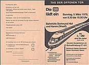 ID: 209: Tag der Offenen Tuer Handzettel / Dortmund + Hamm / 05.03.1978