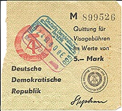 ID: 209: Visaquittung 5,- Mark / Berlin / 24.03.1978