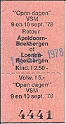 Foto SP_1118_00000_fk0001: Fahrkarte Apeldoorn - Beekbergen / Apeldoorn / 10.09.1978
