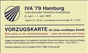 Foto SP_1123_50000_010001: IVA 1979 Eintrittskarte / Hamburg / 24.06.1979