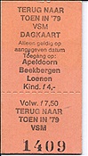 ID: 209: Tageskarte / Apeldoorn / 02.09.1979