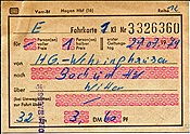 ID: 209: Fahrkarte / Hagen / 29.09.1979