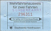 ID: 209: Fahrkarte / Nordhausen / 04.07.1992