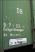 Foto SP_2008_09306: DB Eichgeraetewagenbeschriftung / Meiningen / 06.09.2008
